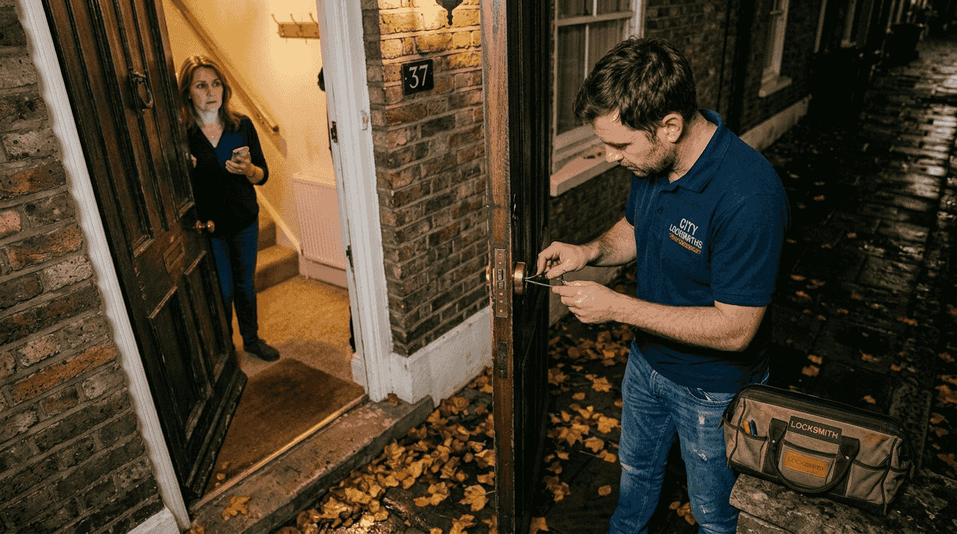 emergency locksmith opening residential door