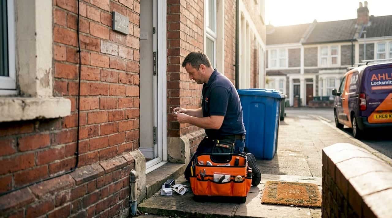 emergency locksmith Bristol fitting a lock