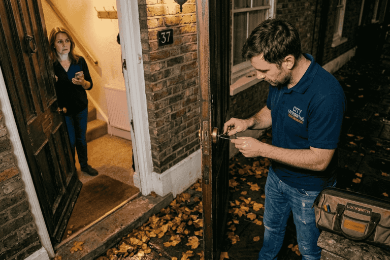 emergency locksmith opening residential door