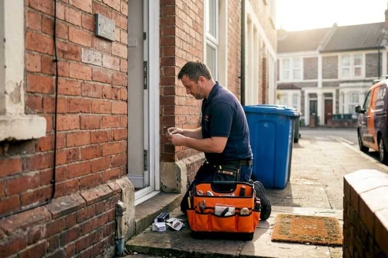 emergency locksmith Bristol fitting a lock